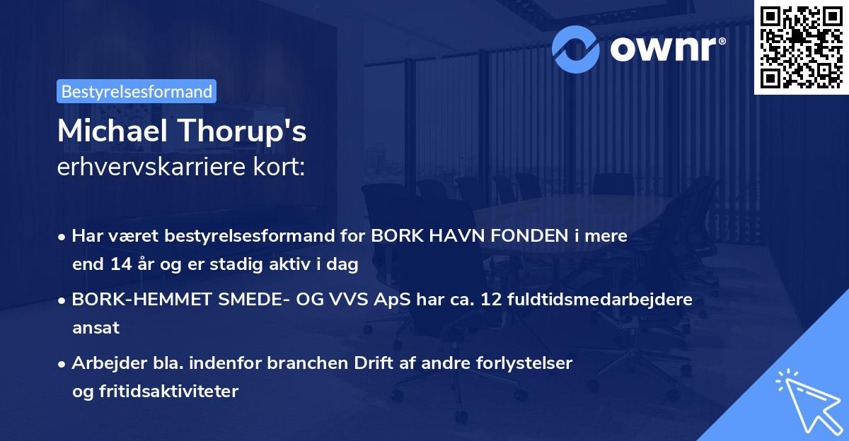 Michael Thorup's erhvervskarriere kort