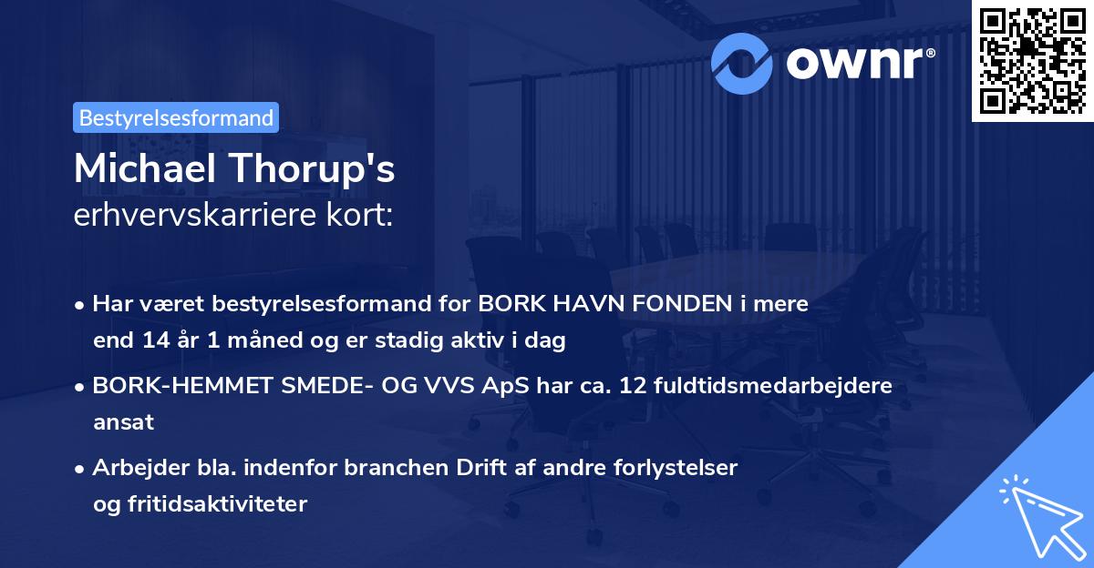 Michael Thorup's erhvervskarriere kort