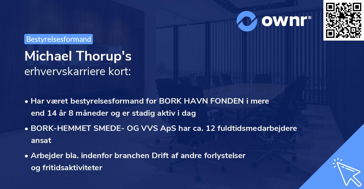 Michael Thorup's erhvervskarriere kort