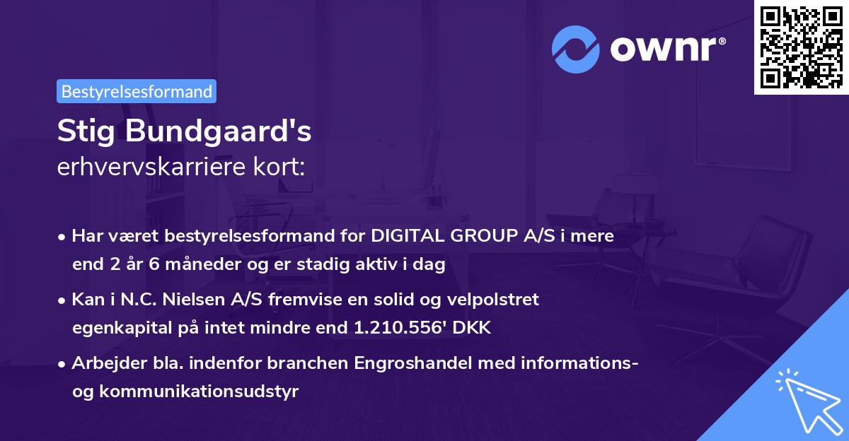 Stig Bundgaard's erhvervskarriere kort