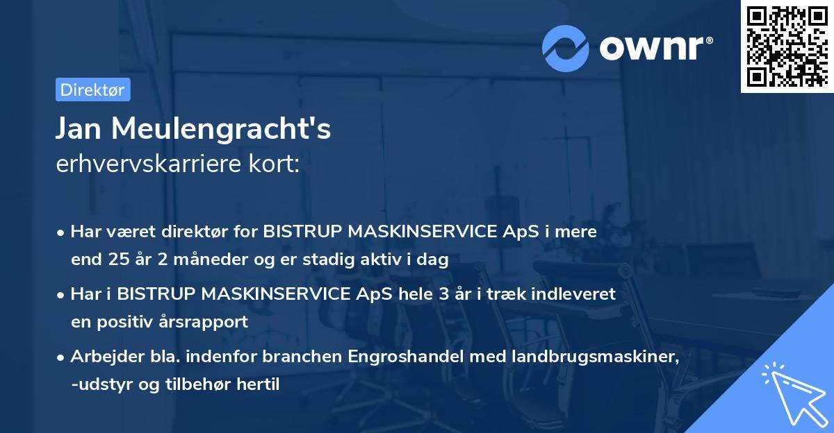 Jan Meulengracht's erhvervskarriere kort