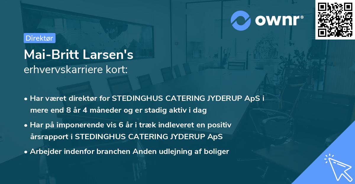 Mai-Britt Larsen's erhvervskarriere kort