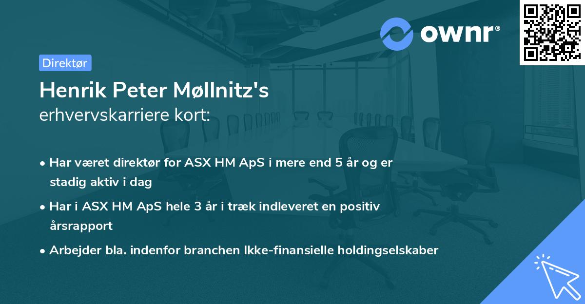 Henrik Peter Møllnitz's erhvervskarriere kort