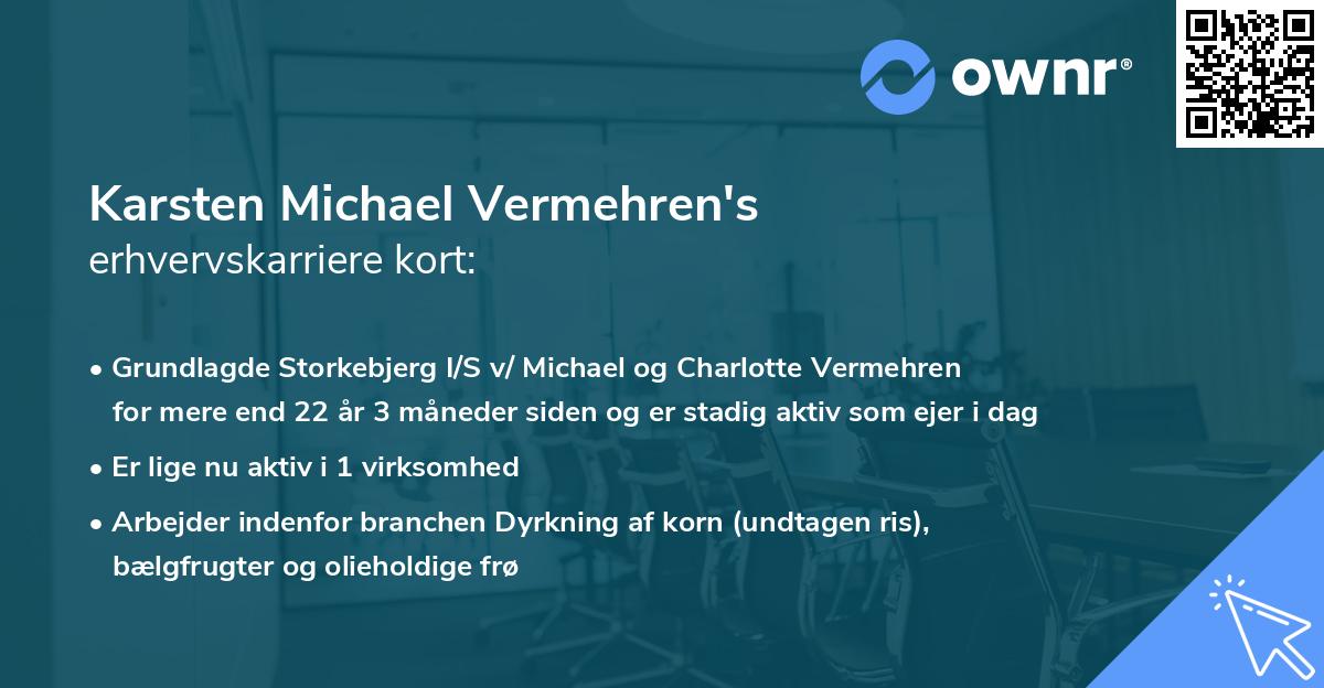 Karsten Michael Vermehren's erhvervskarriere kort