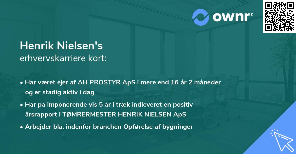 Henrik Nielsen's erhvervskarriere kort