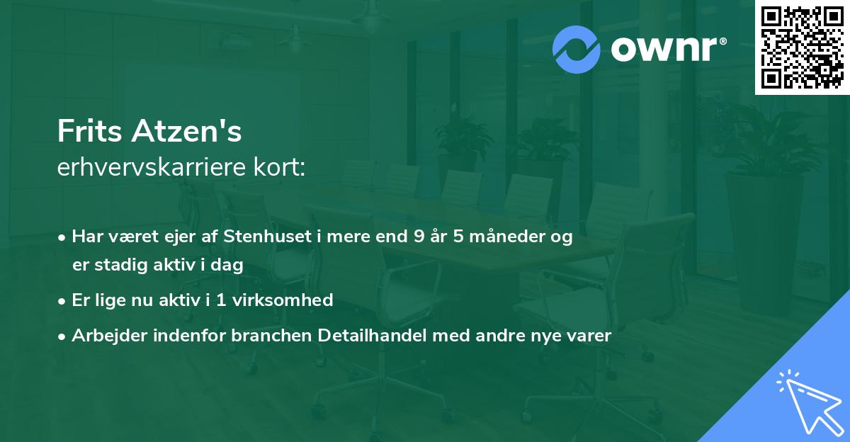 Frits Atzen's erhvervskarriere kort