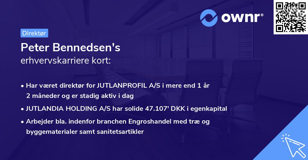 Peter Bennedsen's erhvervskarriere kort