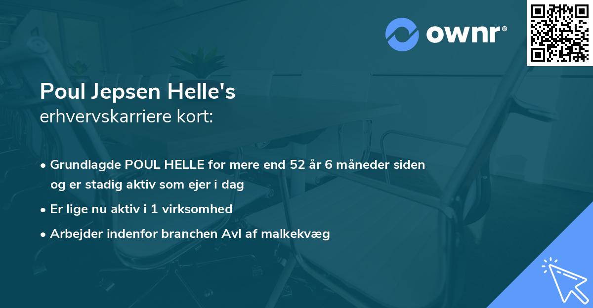 Poul Jepsen Helle's erhvervskarriere kort