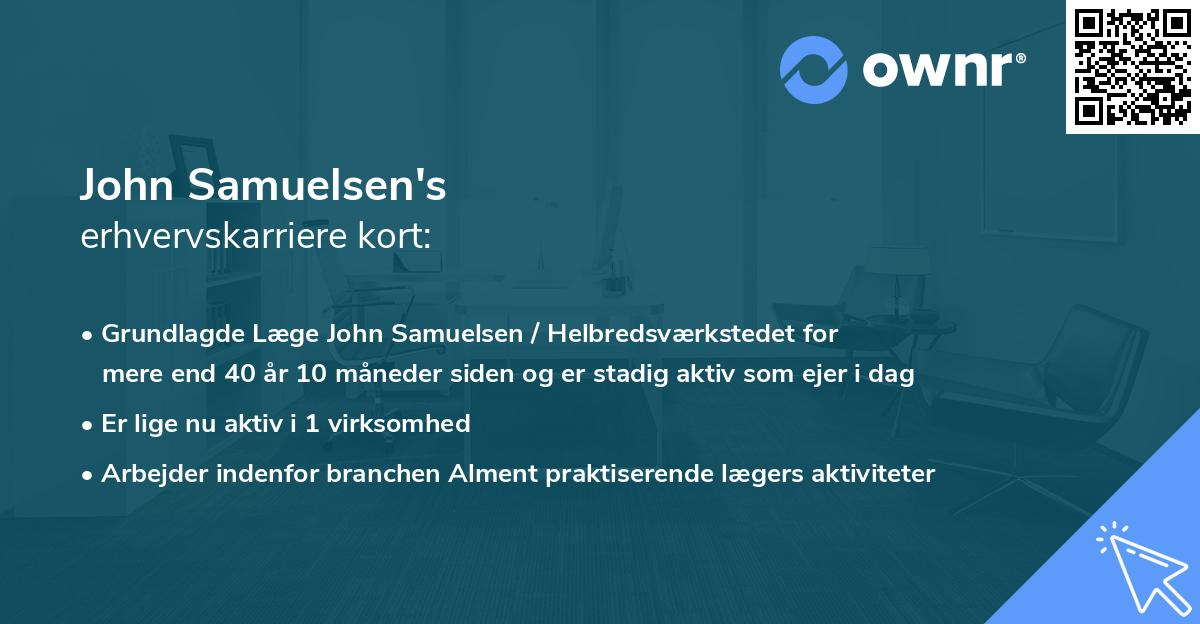 John Samuelsen's erhvervskarriere kort