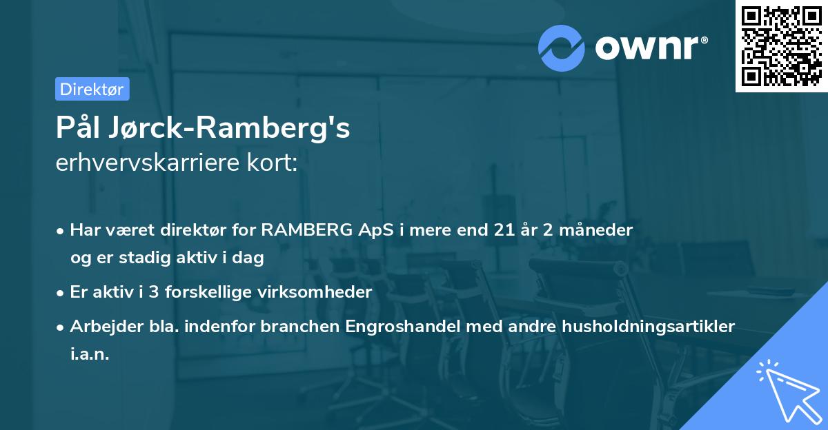 Pål Jørck-Ramberg's erhvervskarriere kort