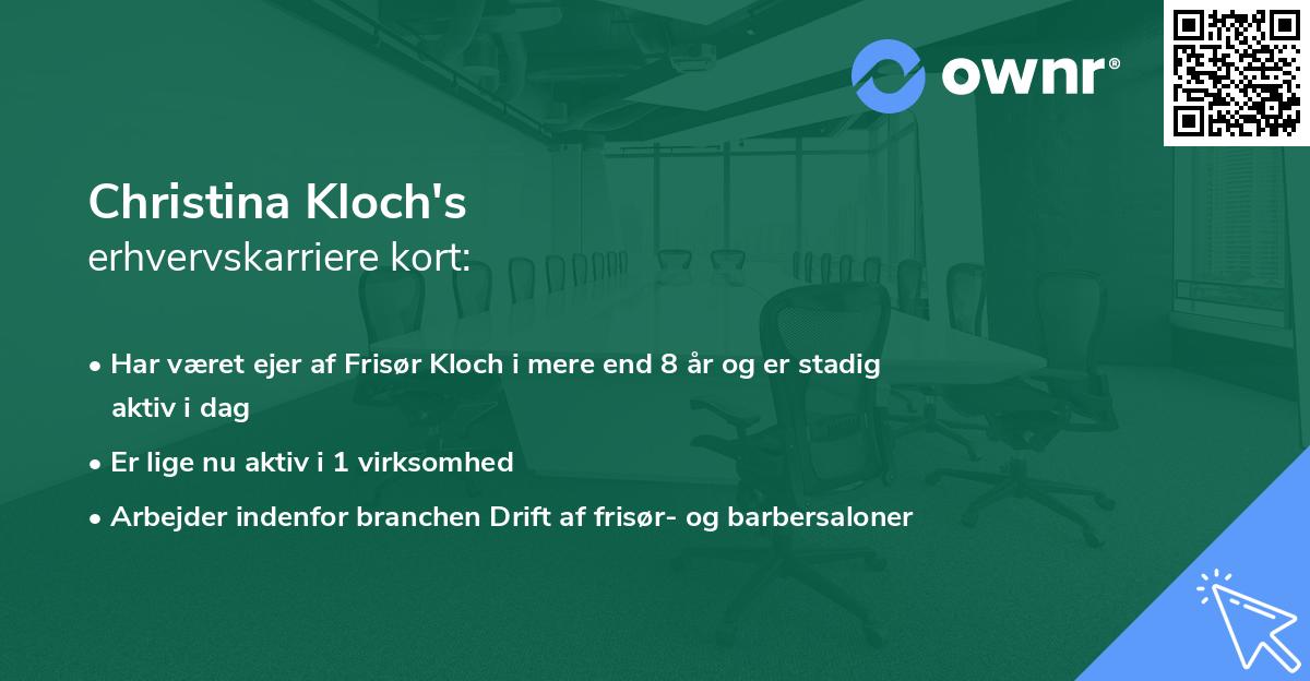 Christina Kloch's erhvervskarriere kort