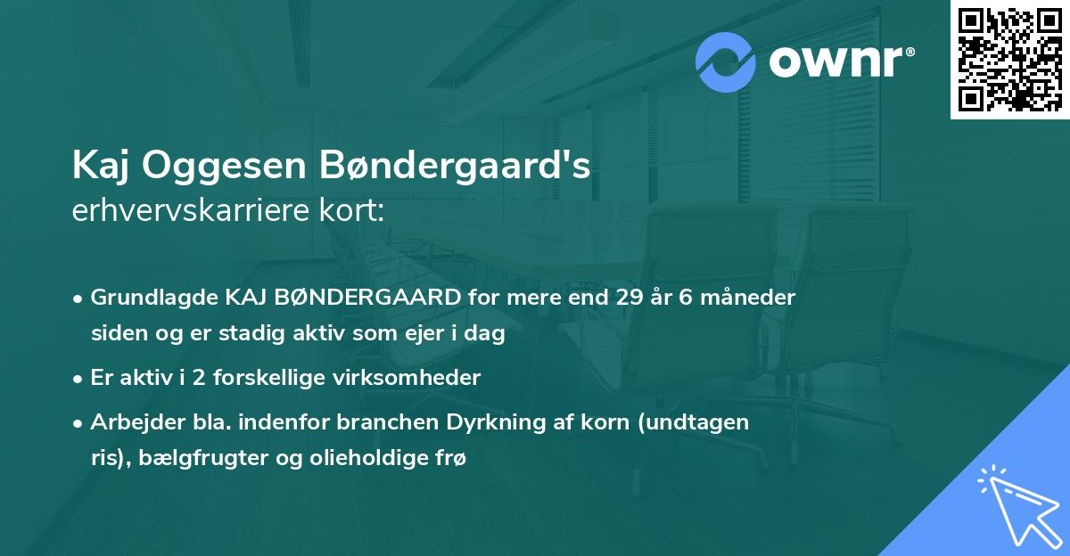Kaj Oggesen Bøndergaard's erhvervskarriere kort