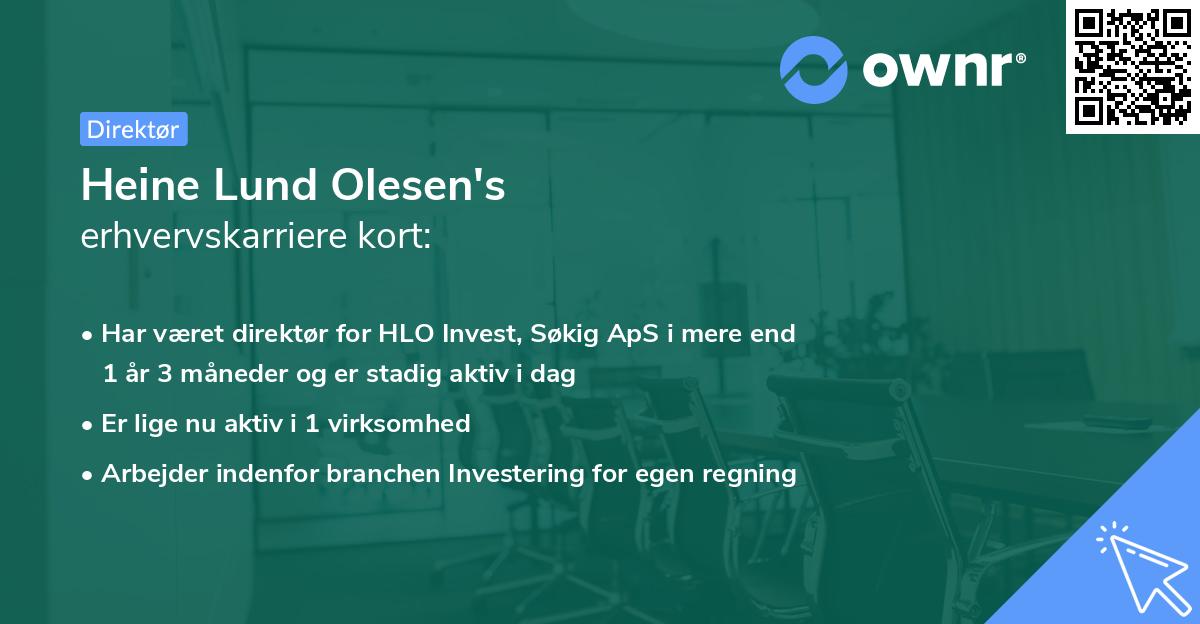 Heine Lund Olesen's erhvervskarriere kort