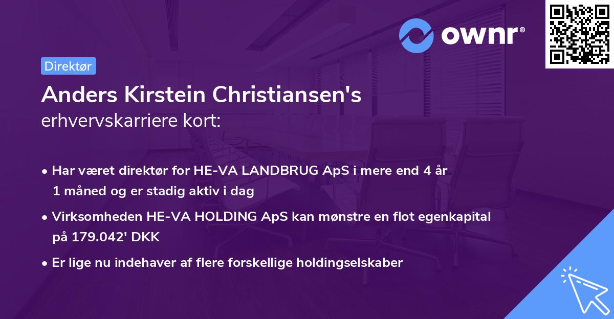 Anders Kirstein Christiansen's erhvervskarriere kort