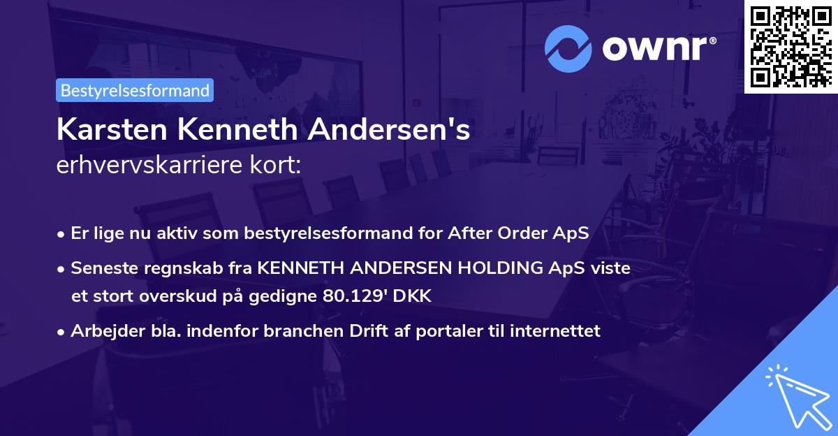 Karsten Kenneth Andersen's erhvervskarriere kort