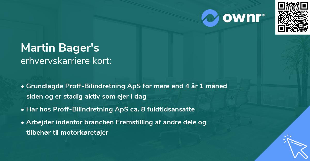 Martin Bager's erhvervskarriere kort