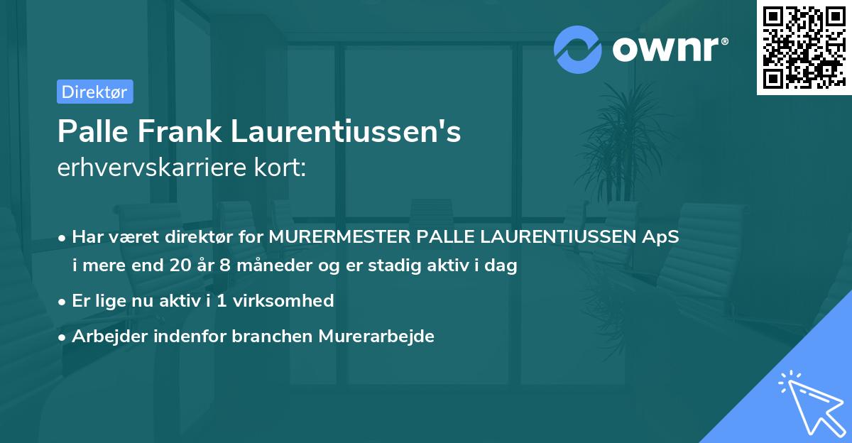 Palle Frank Laurentiussen's erhvervskarriere kort