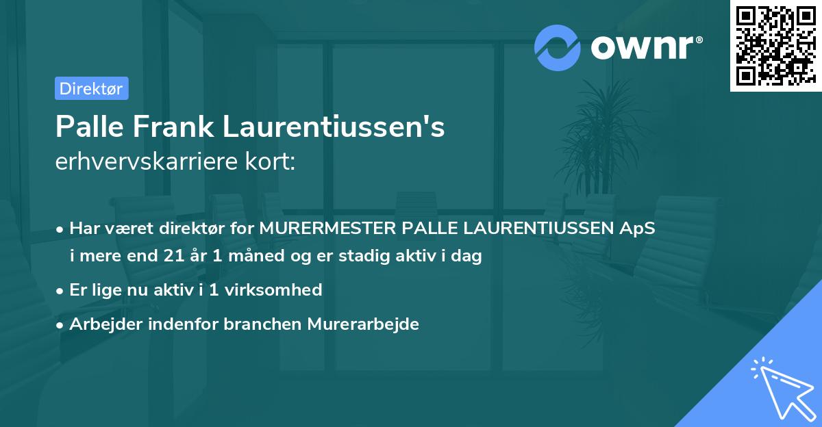 Palle Frank Laurentiussen's erhvervskarriere kort