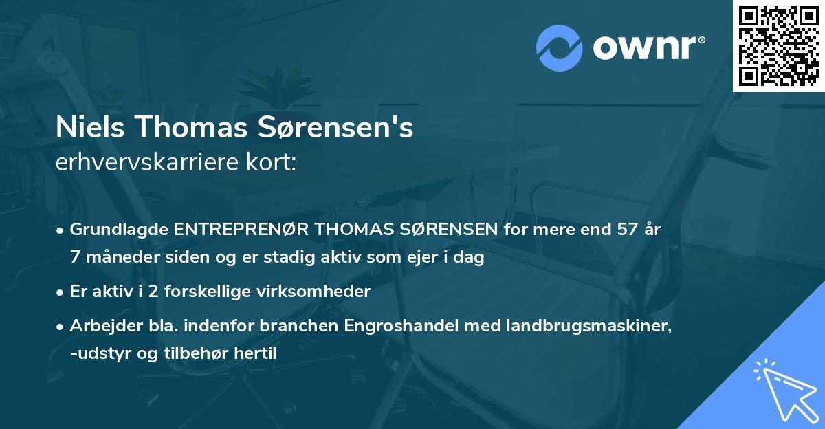 Niels Thomas Sørensen's erhvervskarriere kort