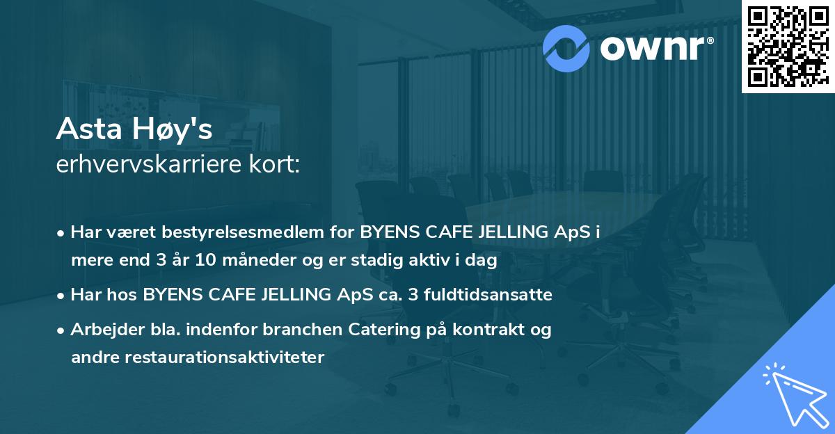 Asta Høy's erhvervskarriere kort