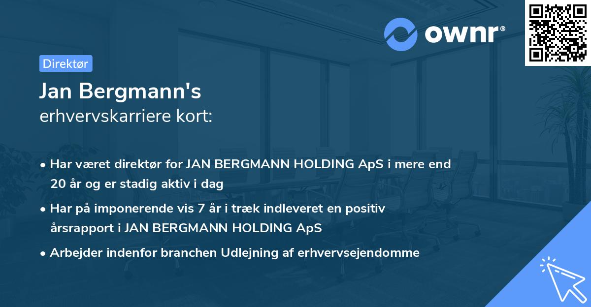 Jan Bergmann's erhvervskarriere kort