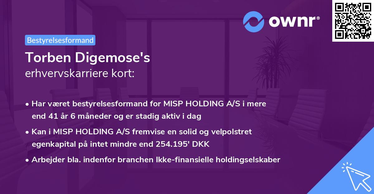 Torben Digemose's erhvervskarriere kort