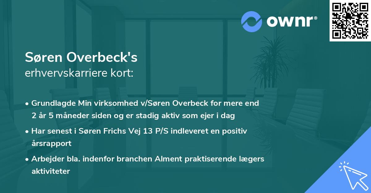 Søren Overbeck's erhvervskarriere kort