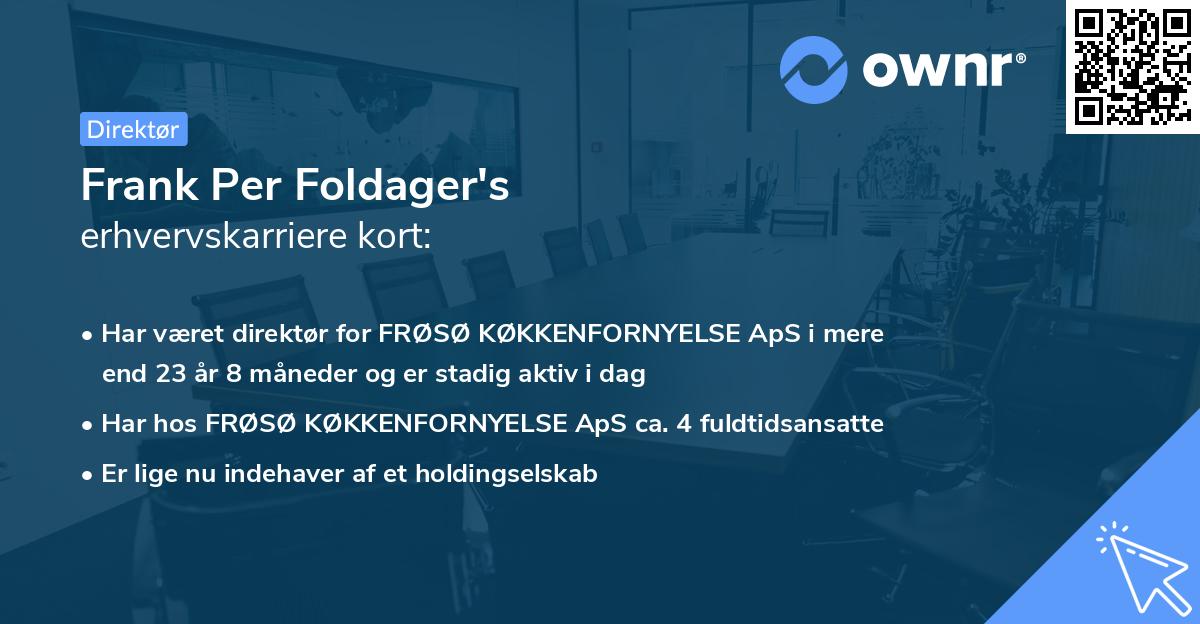 Frank Per Foldager's erhvervskarriere kort