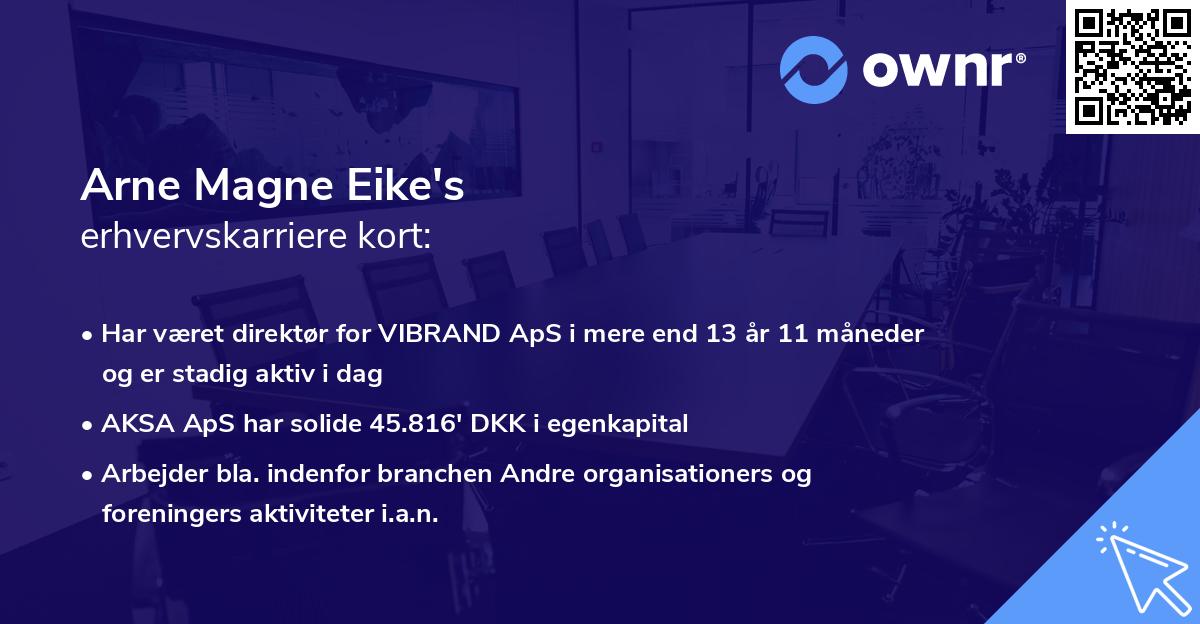 Arne Magne Eike's erhvervskarriere kort