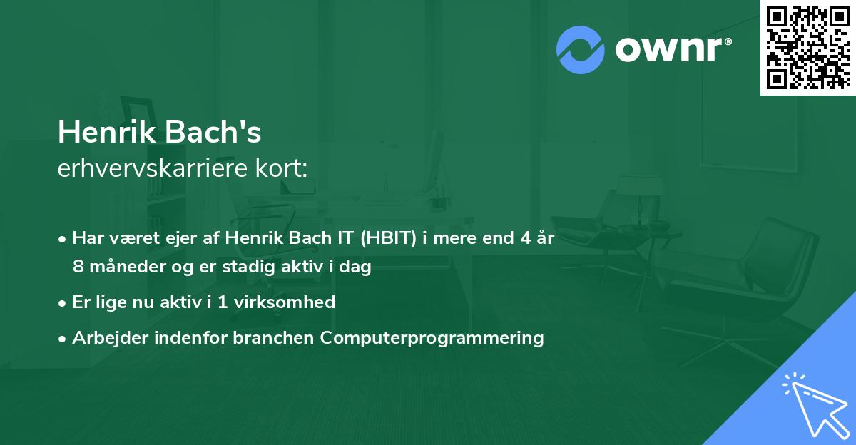 Henrik Bach's erhvervskarriere kort