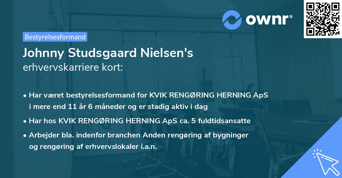 Johnny Studsgaard Nielsen's erhvervskarriere kort