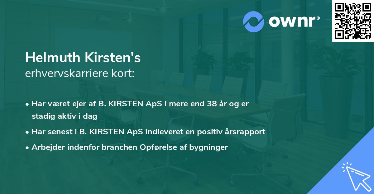 Helmuth Kirsten's erhvervskarriere kort