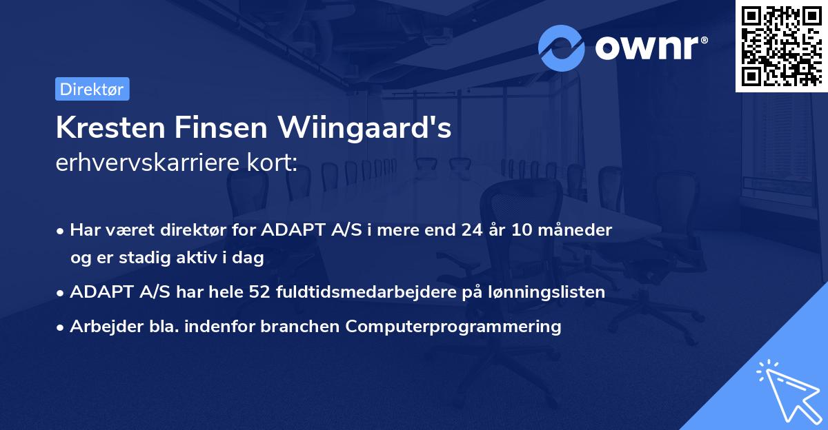 Kresten Finsen Wiingaard's erhvervskarriere kort