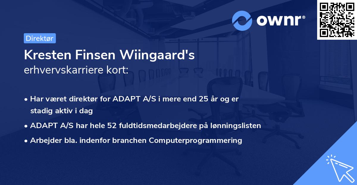 Kresten Finsen Wiingaard's erhvervskarriere kort