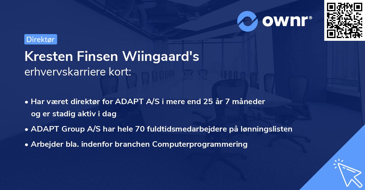 Kresten Finsen Wiingaard's erhvervskarriere kort