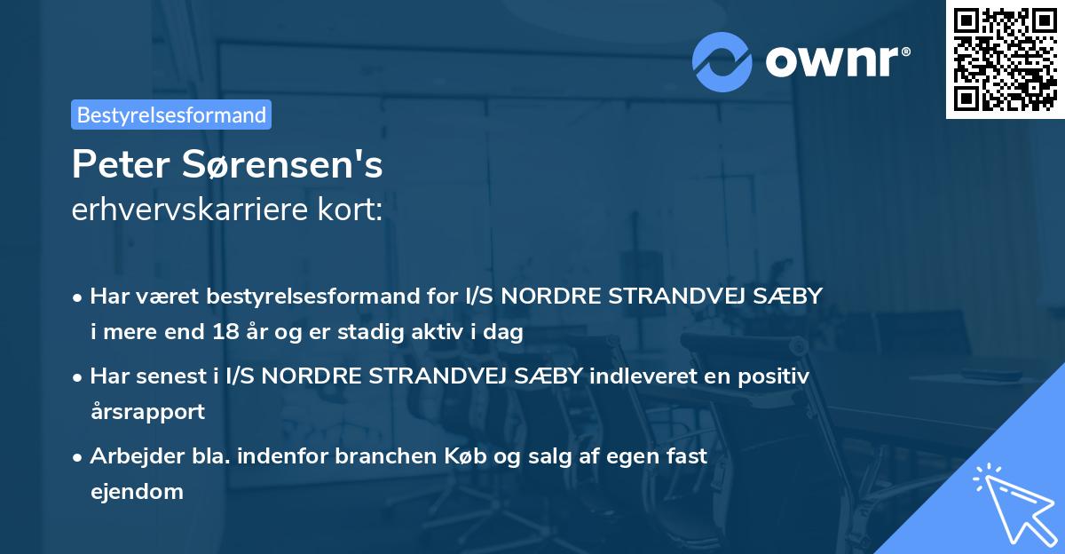 Peter Sørensen's erhvervskarriere kort
