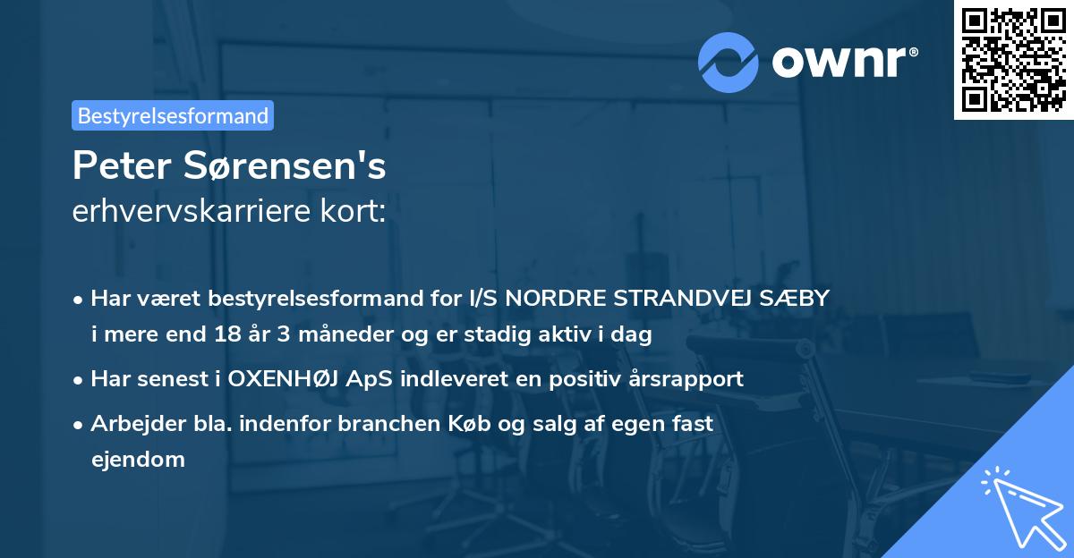Peter Sørensen's erhvervskarriere kort