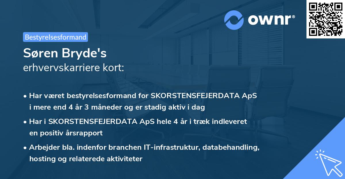 Søren Bryde's erhvervskarriere kort