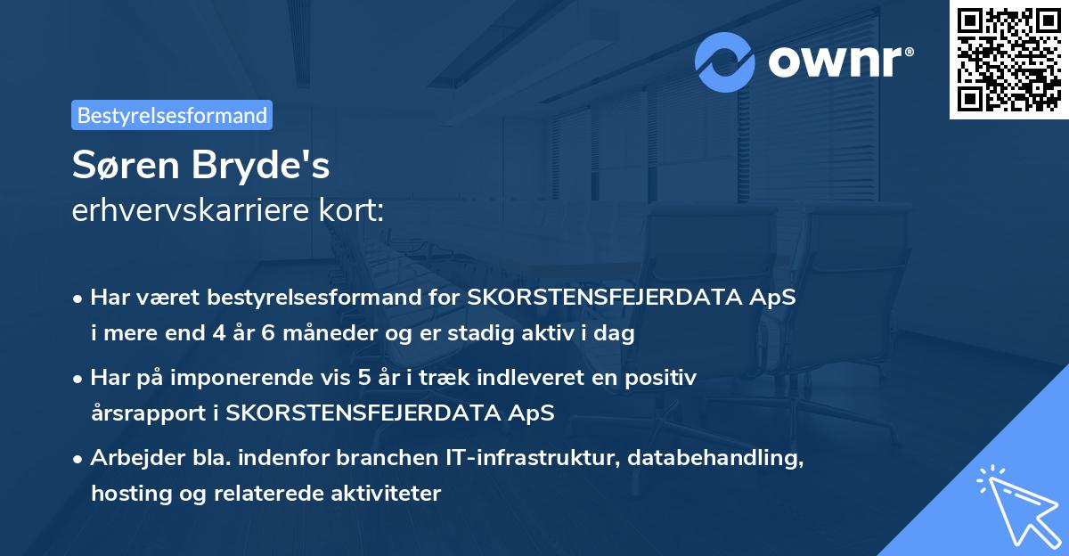 Søren Bryde's erhvervskarriere kort