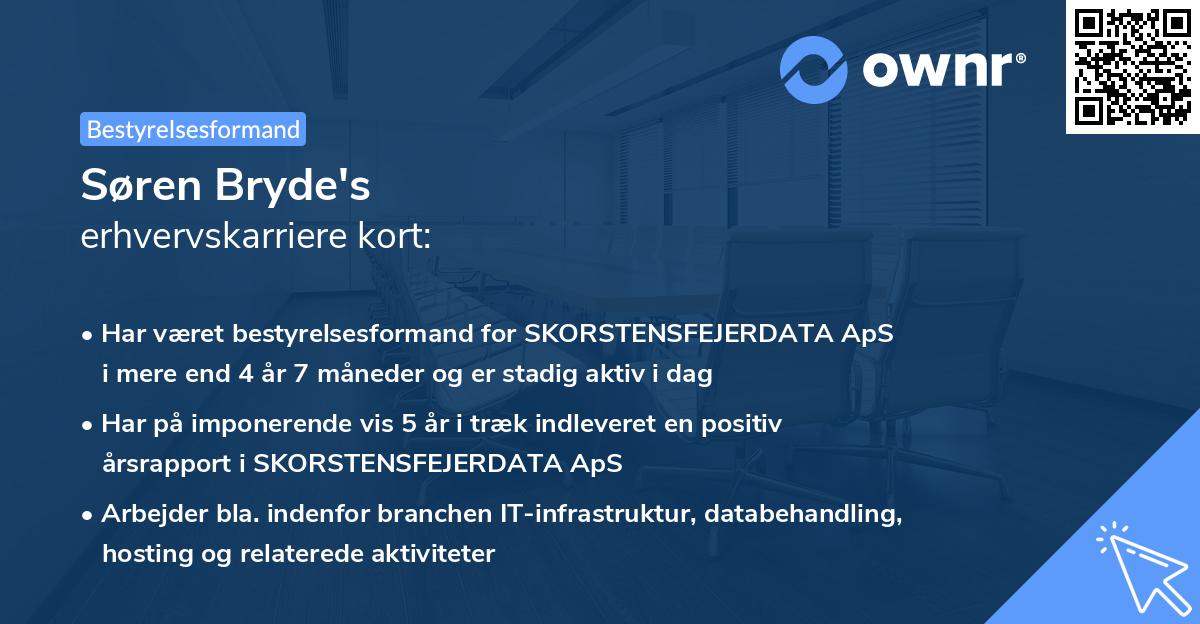 Søren Bryde's erhvervskarriere kort
