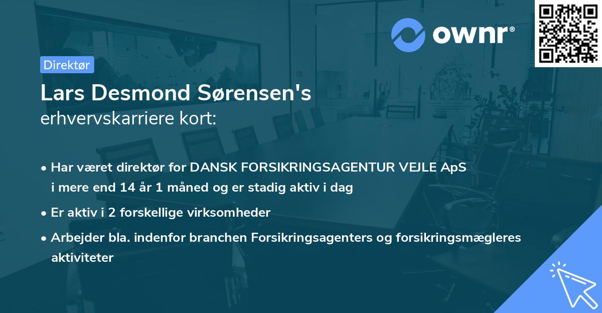 Lars Desmond Sørensen's erhvervskarriere kort