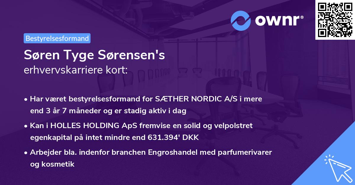 Søren Tyge Sørensen's erhvervskarriere kort