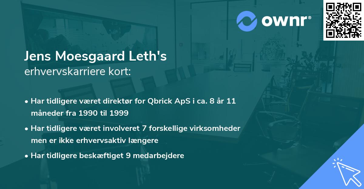 Jens Moesgaard Leth's erhvervskarriere kort