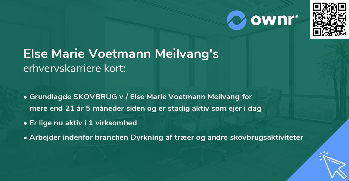 Else Marie Voetmann Meilvang's erhvervskarriere kort