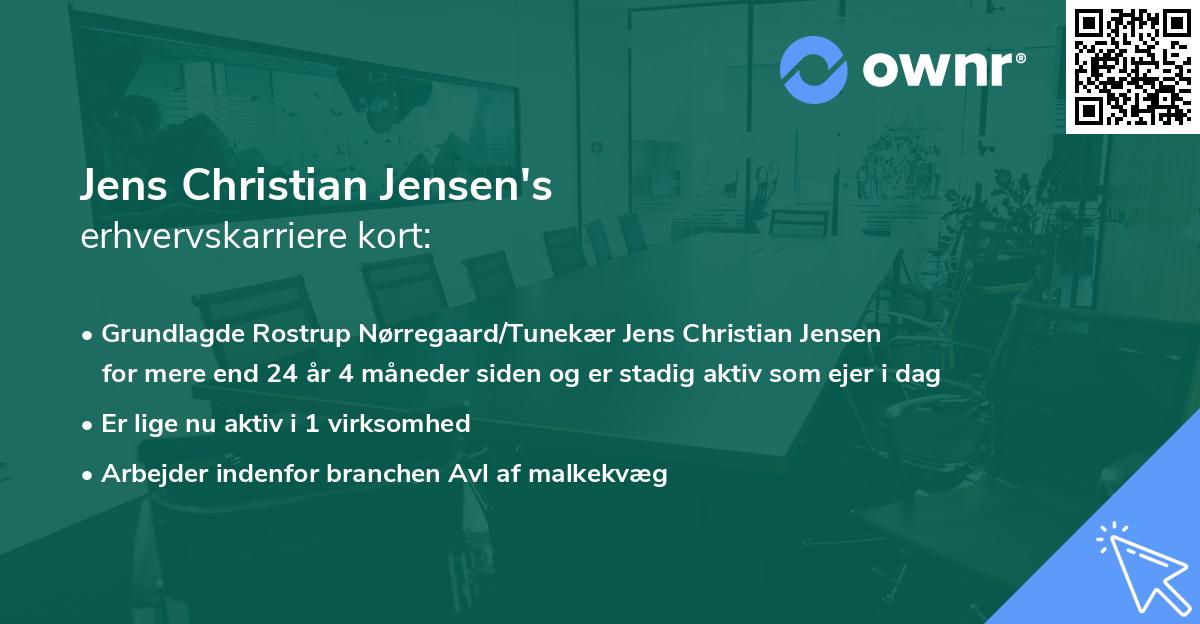 Jens Christian Jensen's erhvervskarriere kort
