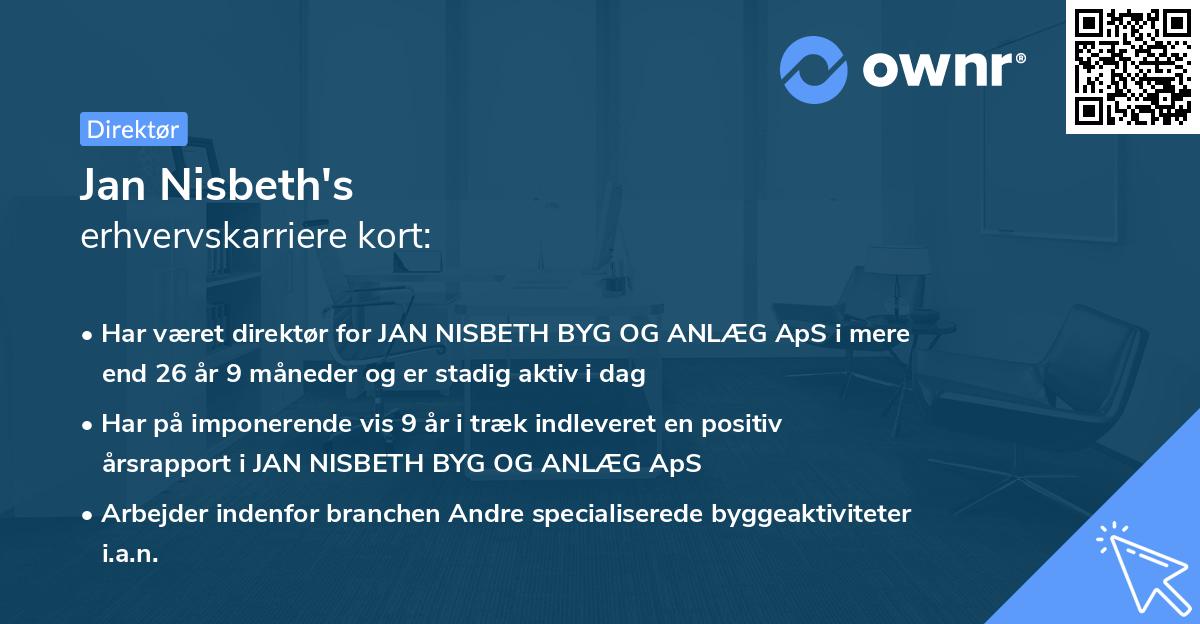 Jan Nisbeth's erhvervskarriere kort