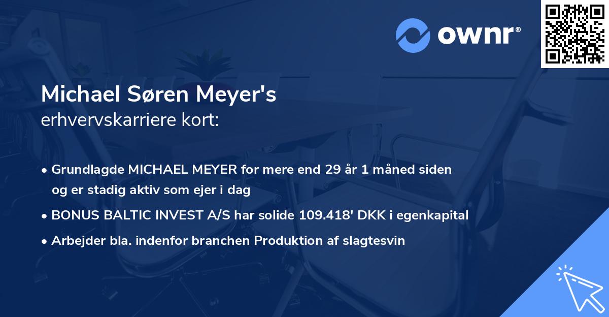 Michael Søren Meyer's erhvervskarriere kort