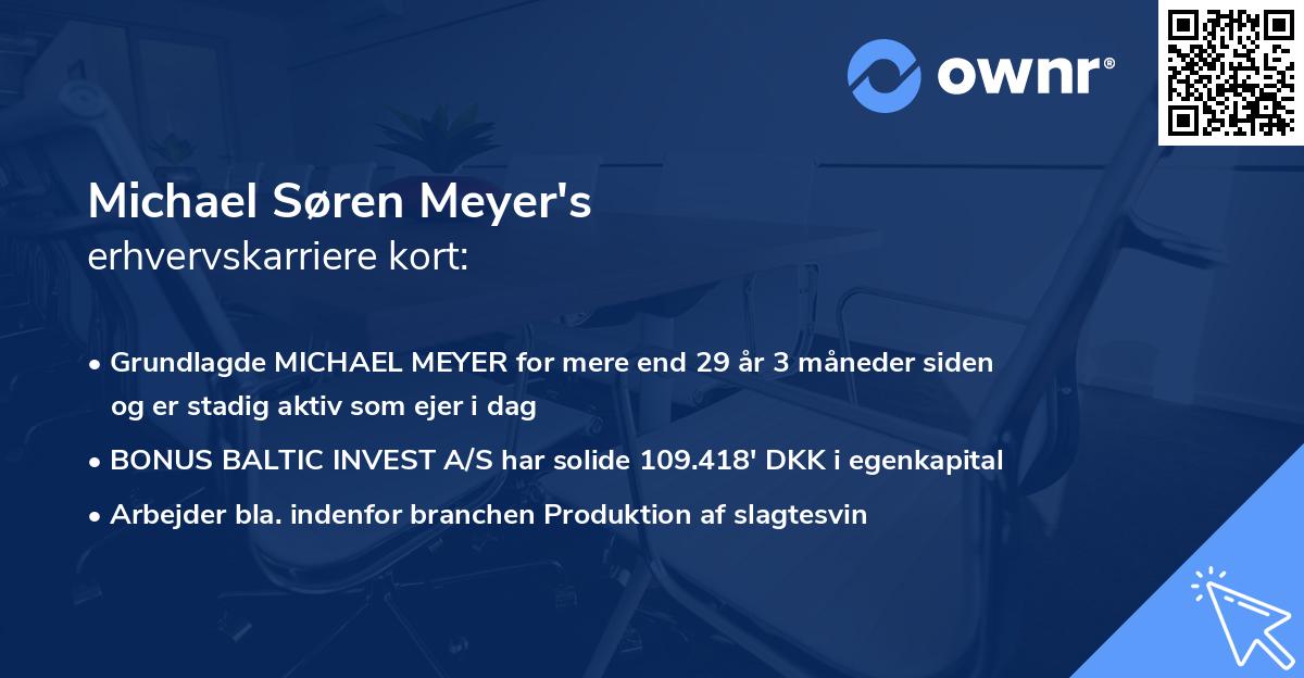 Michael Søren Meyer's erhvervskarriere kort