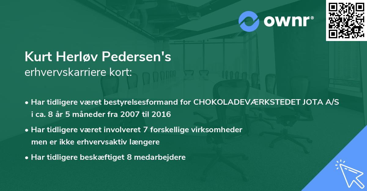 Kurt Herløv Pedersen's erhvervskarriere kort