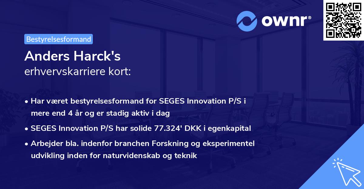 Anders Harck's erhvervskarriere kort